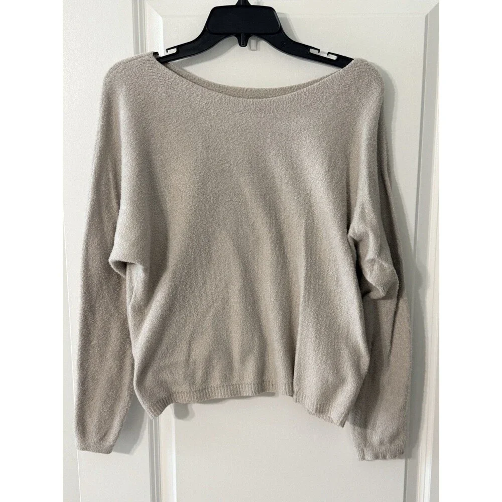 Rachel Zoe Pullover Sweater | Beige | Wide V-Neck | XL